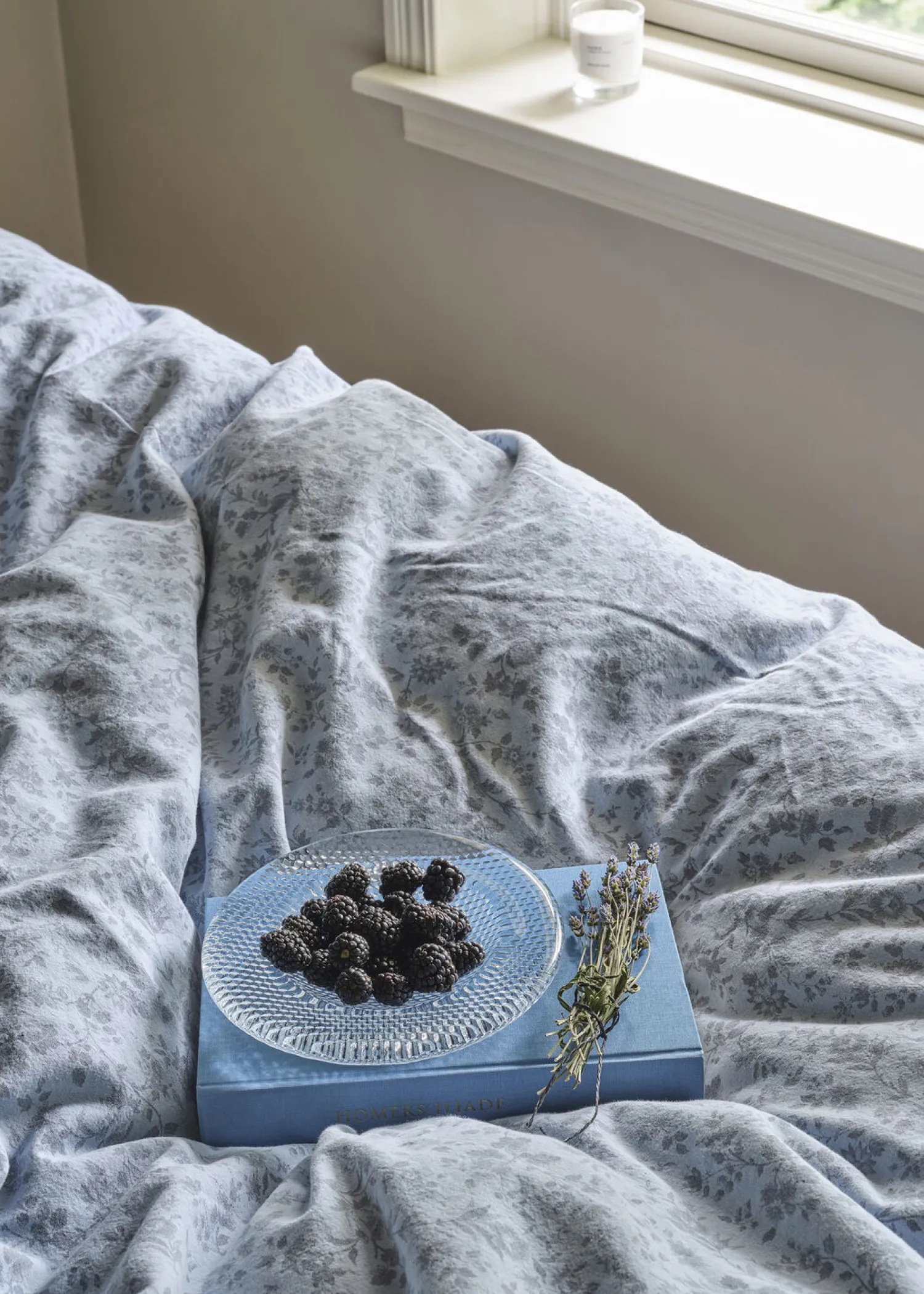 Clearance Compliments - Blossom Bed Linen - 140x200/60x63 cm - Dusty blue