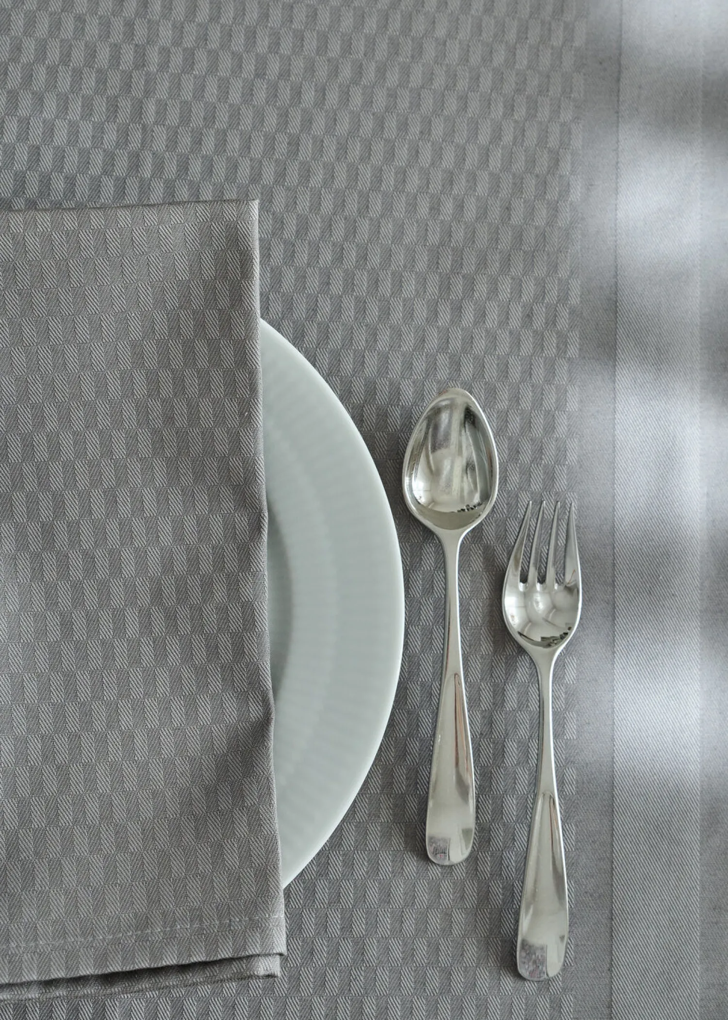 Outlet Compliments - Serviet - Tile Damask Napkin 45x45 cm - 4 pack - Sølv grå