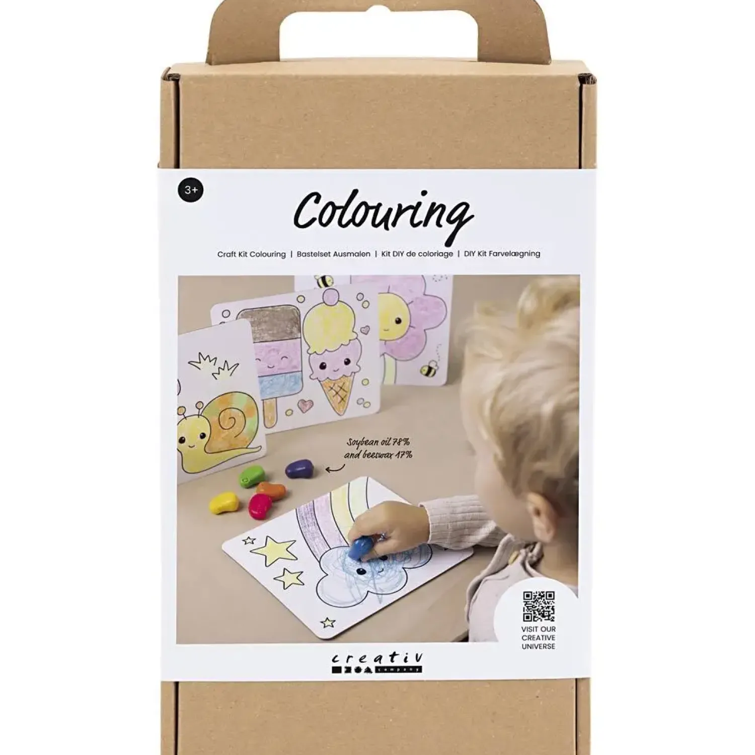 Online Creativ Company - DIY Kit Farvelægning, standardfarver, Tegneplade, 1 pk.