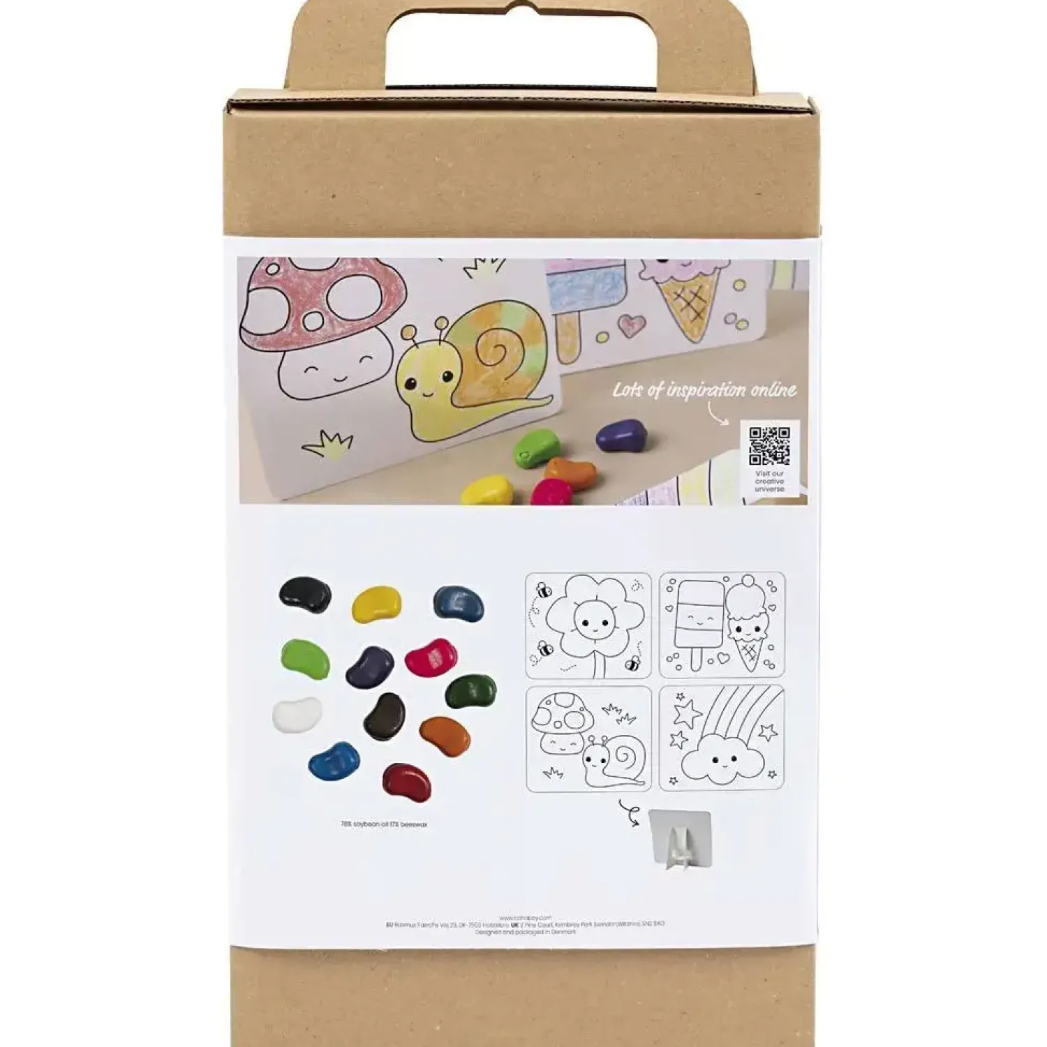 Online Creativ Company - DIY Kit Farvelægning, standardfarver, Tegneplade, 1 pk.