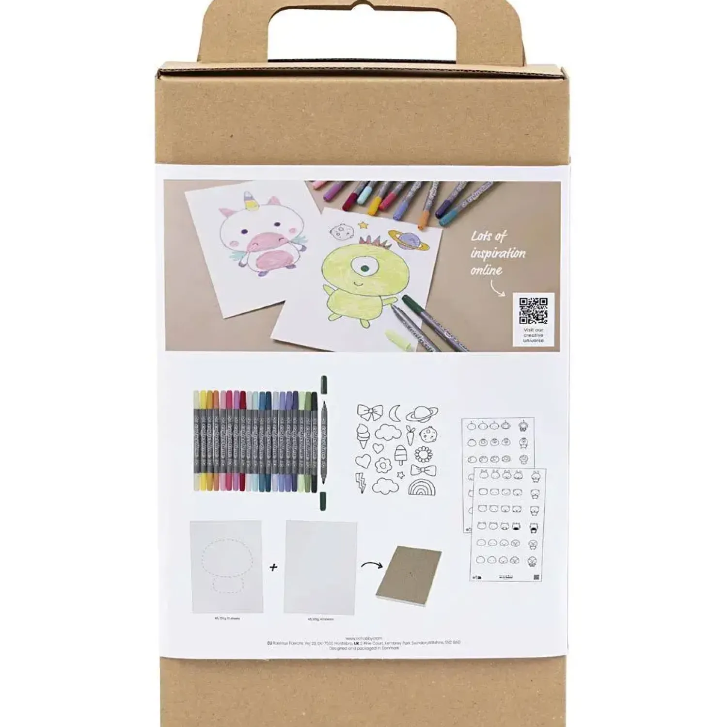 Best Creativ Company - DIY Kit Tegning, pastelfarver, Blandede figurer, 1 pk.