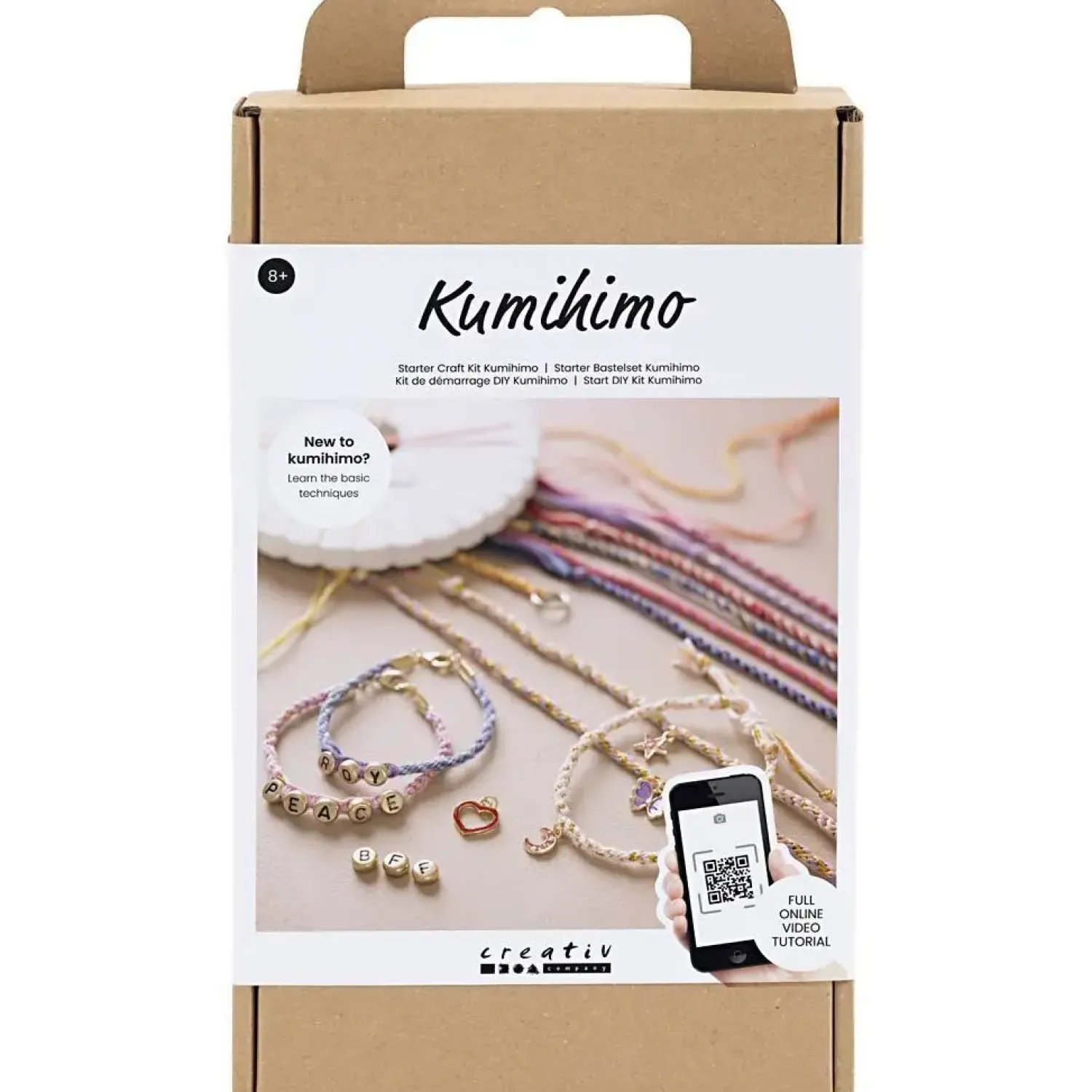 Hot Creativ Company - Start DIY Kit Kumihimo - Venskabsarmbånd, 1 pk.