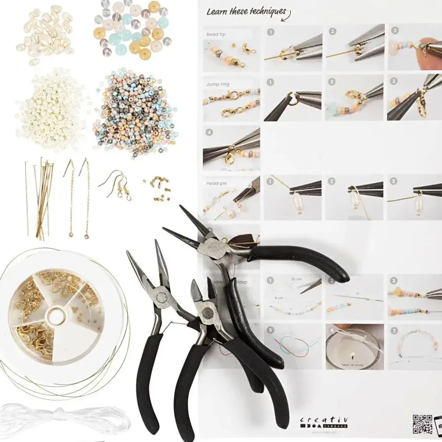Clearance Creativ Company - Start DIY Kit Smykker Klassiske Perler, 1 pk.