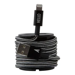 Clearance Design Letters - IPhone oplader kabel - "D" - Sort/Hvid