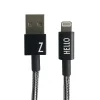 Clearance Design Letters - IPhone oplader kabel - "Z" - Sort/Hvid