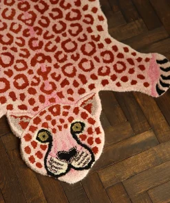 Discount Doing Goods - Pink Leopard Gulvtæppe - Large - 150x88x2 cm