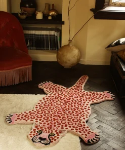 Discount Doing Goods - Pink Leopard Gulvtæppe - Large - 150x88x2 cm
