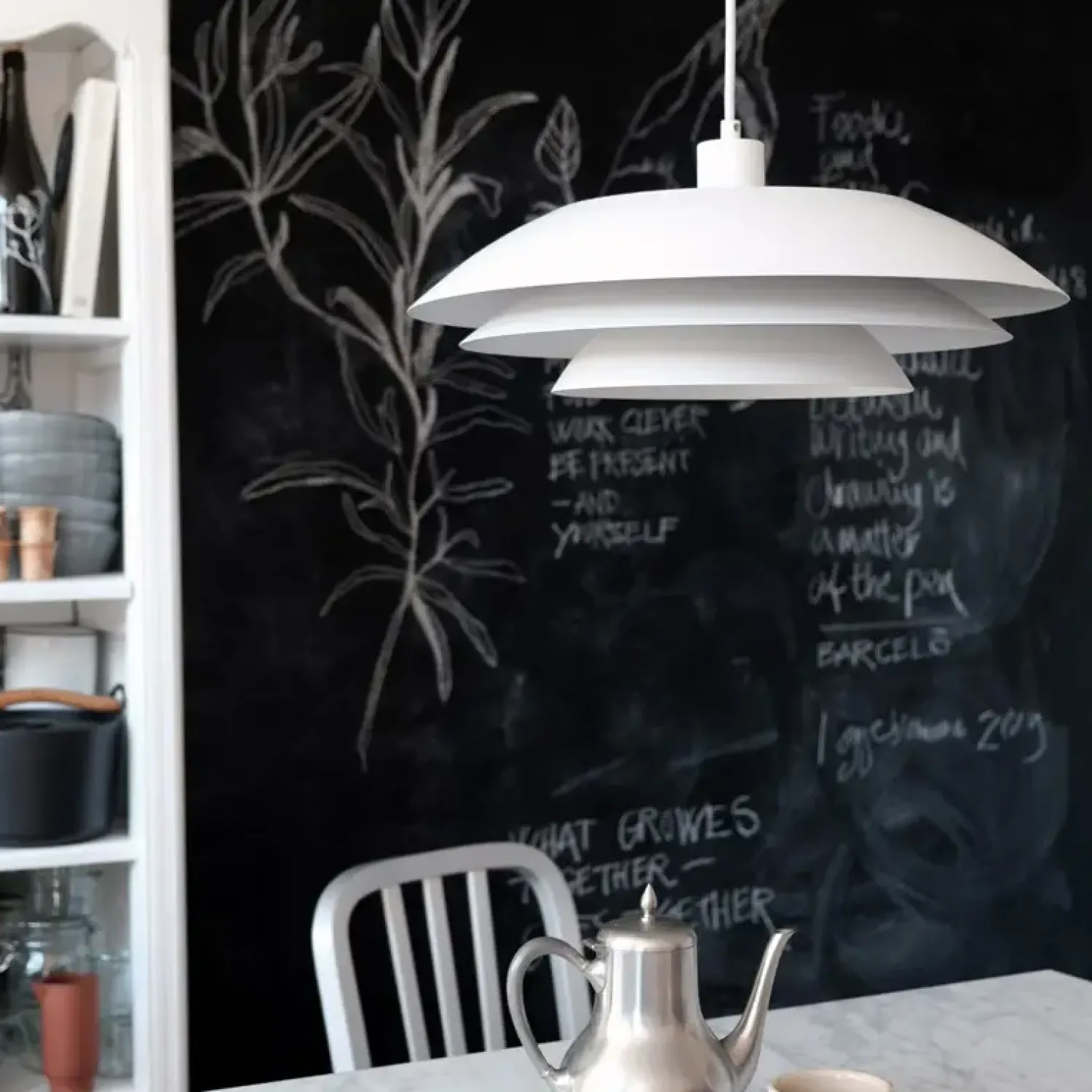 New Dyberg Larsen - DL45 pendel Lampe - Mat hvid, 45 cm x 13 cm