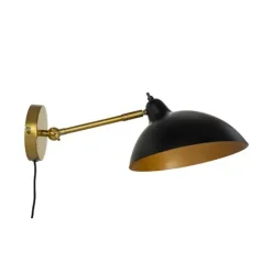 New Dyberg Larsen - Væglampe - Futura Antik, Sort og messing, Ø: 26 cm