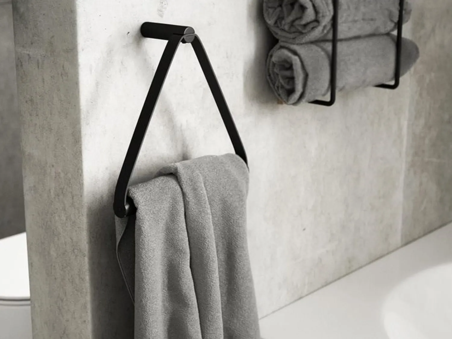 By Wirth Ekta Living - Håndklædeholder - Towel hanger - Metal - Sort