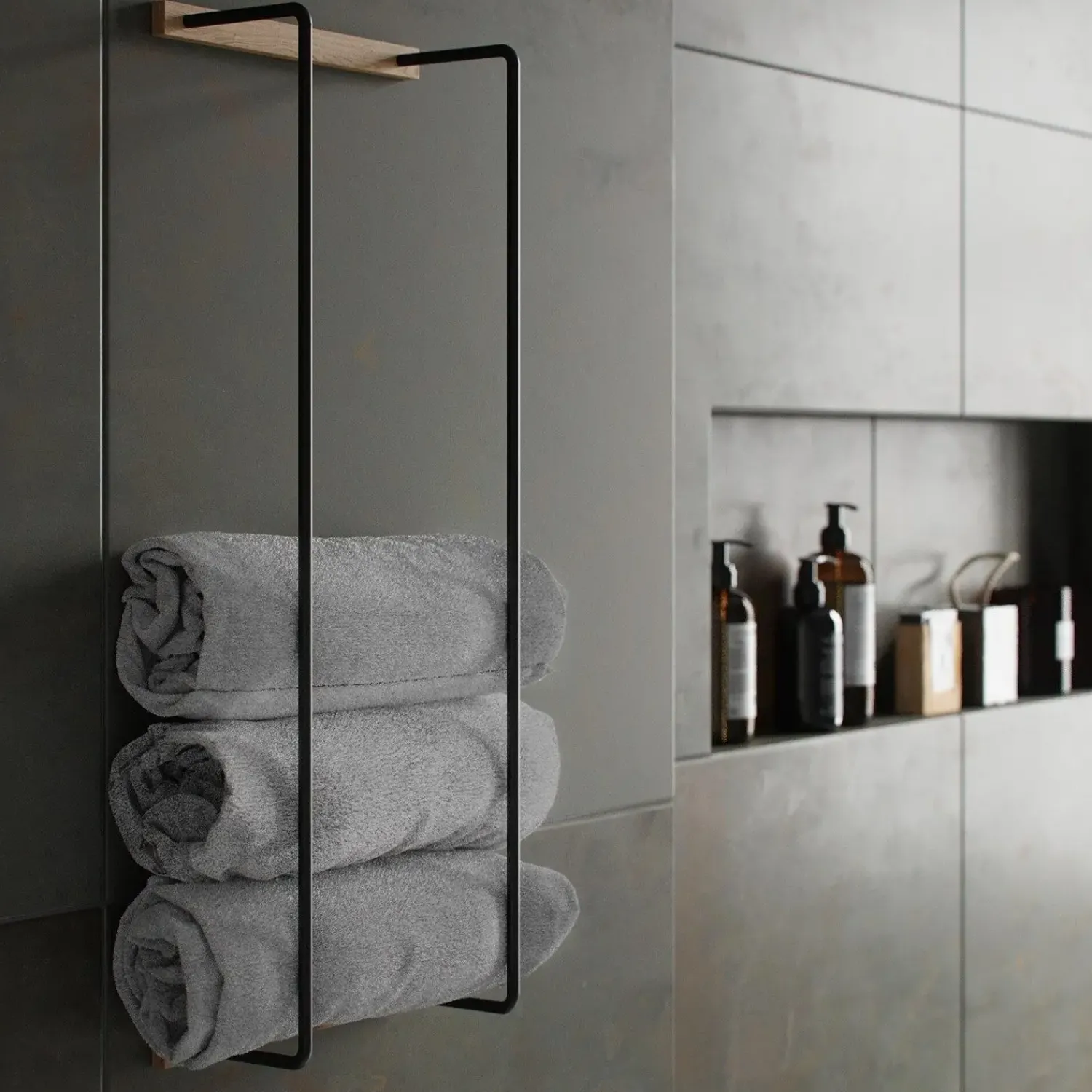 Online By Wirth Ekta Living - Håndklædeholder - Towel Rack - Olieret Eg