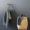 Clearance By Wirth Ekta Living - Håndklædeholder - Towel hanger - Røget eg/Læder