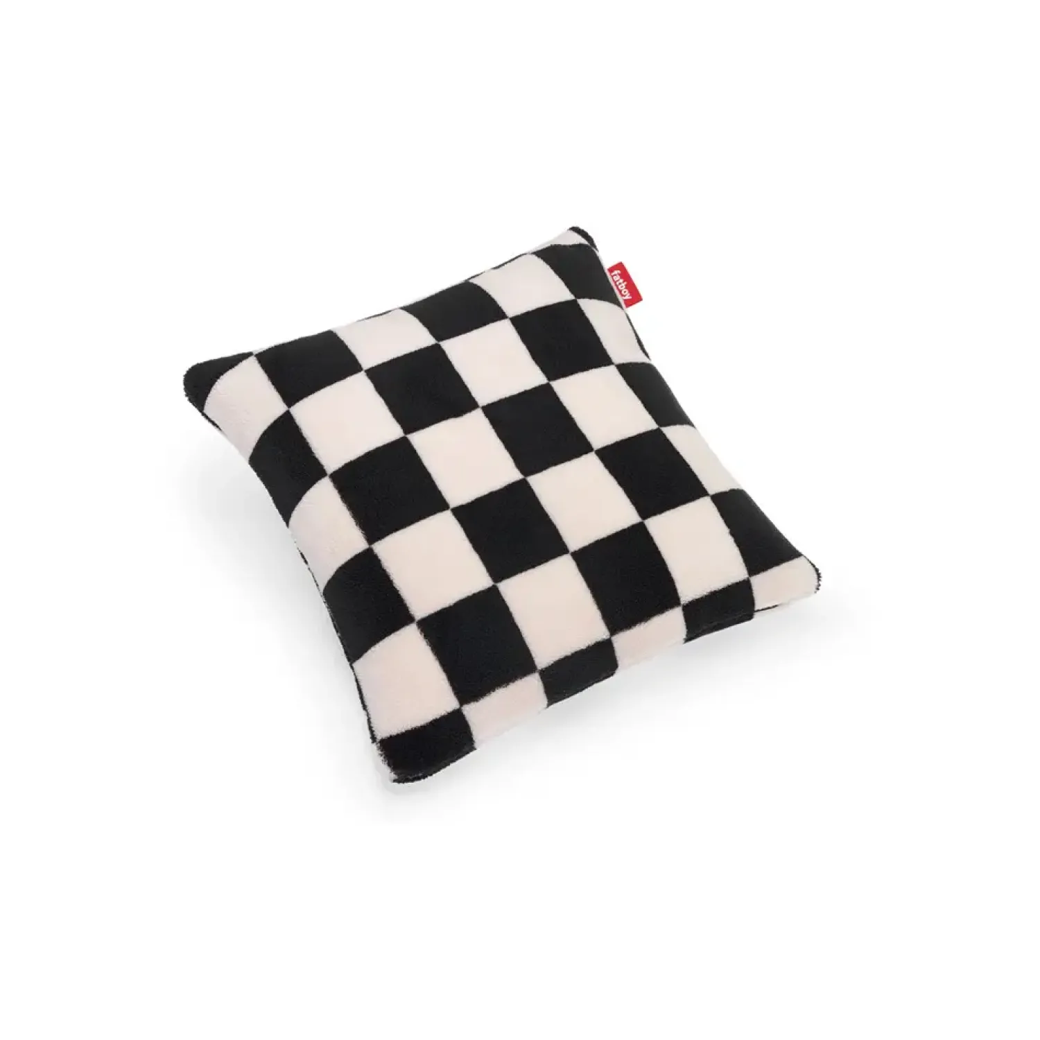 Clearance Fatboy - Teddy pude - Chess Black Ecru - sort ternet - 50x50 cm