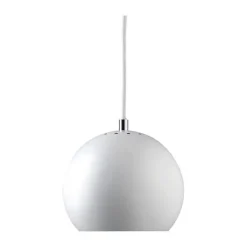 Sale Frandsen Lighting - Ball pendel - hvid mat (Ø 18 cm) m. hvid stofledning