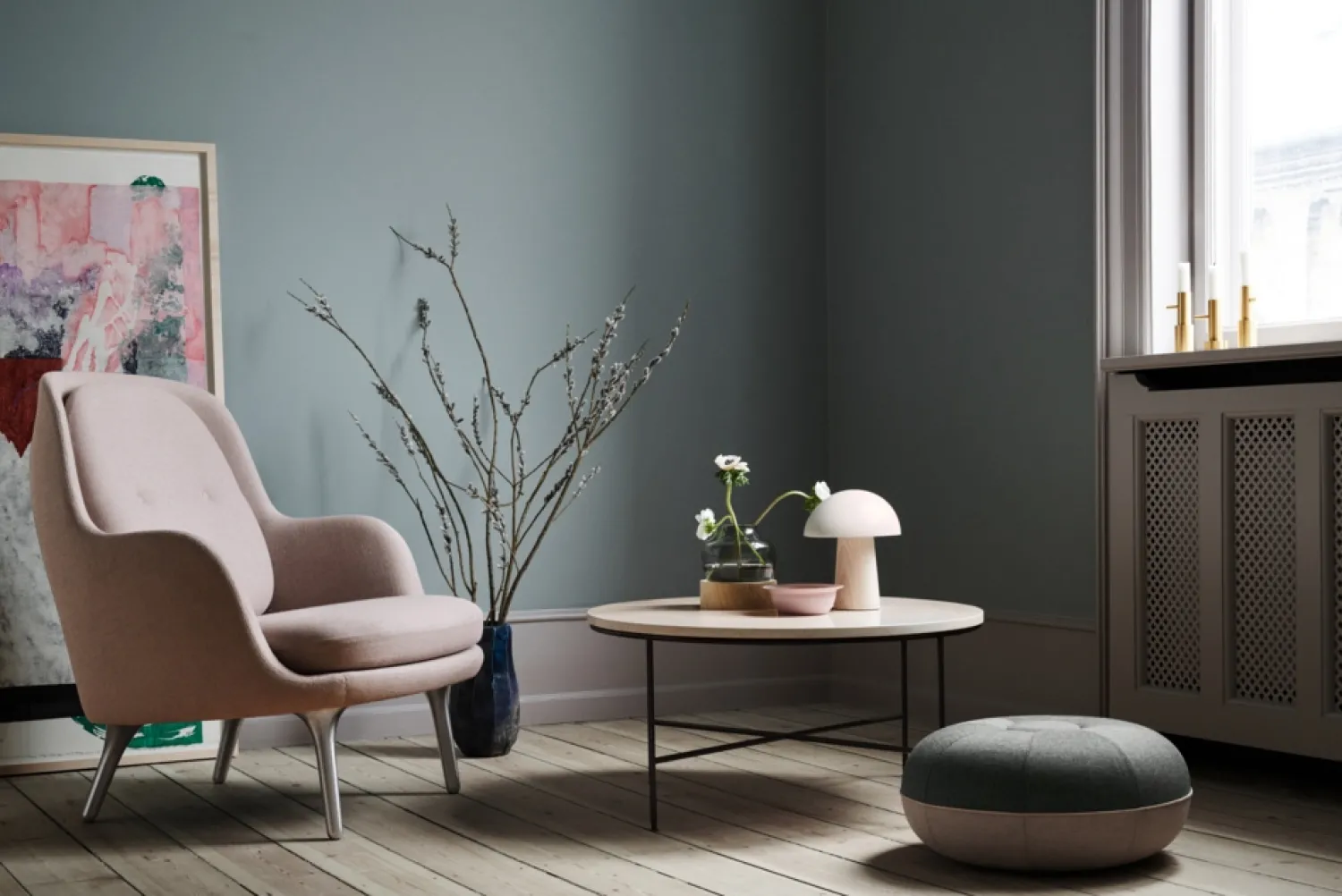 Sale Fritz Hansen - Bordlampe - Night Owl - Hvid/Ask