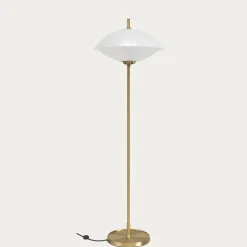 Online Fritz Hansen - Gulvlampe - Clam - Opal/Messing - Ø40