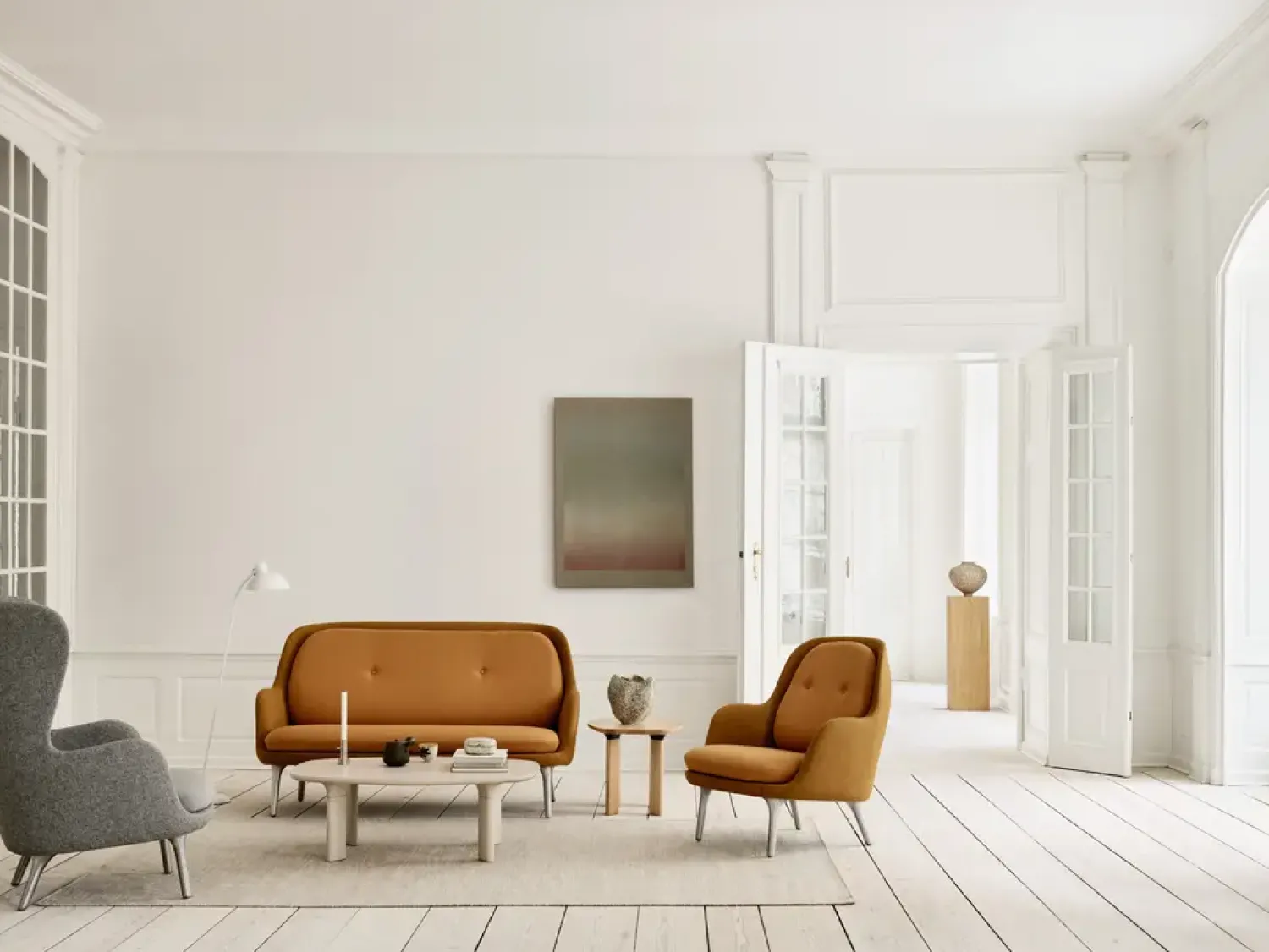 Clearance Fritz Hansen - Gulvlampe - Kaiser Idell 6556-F - Hvid