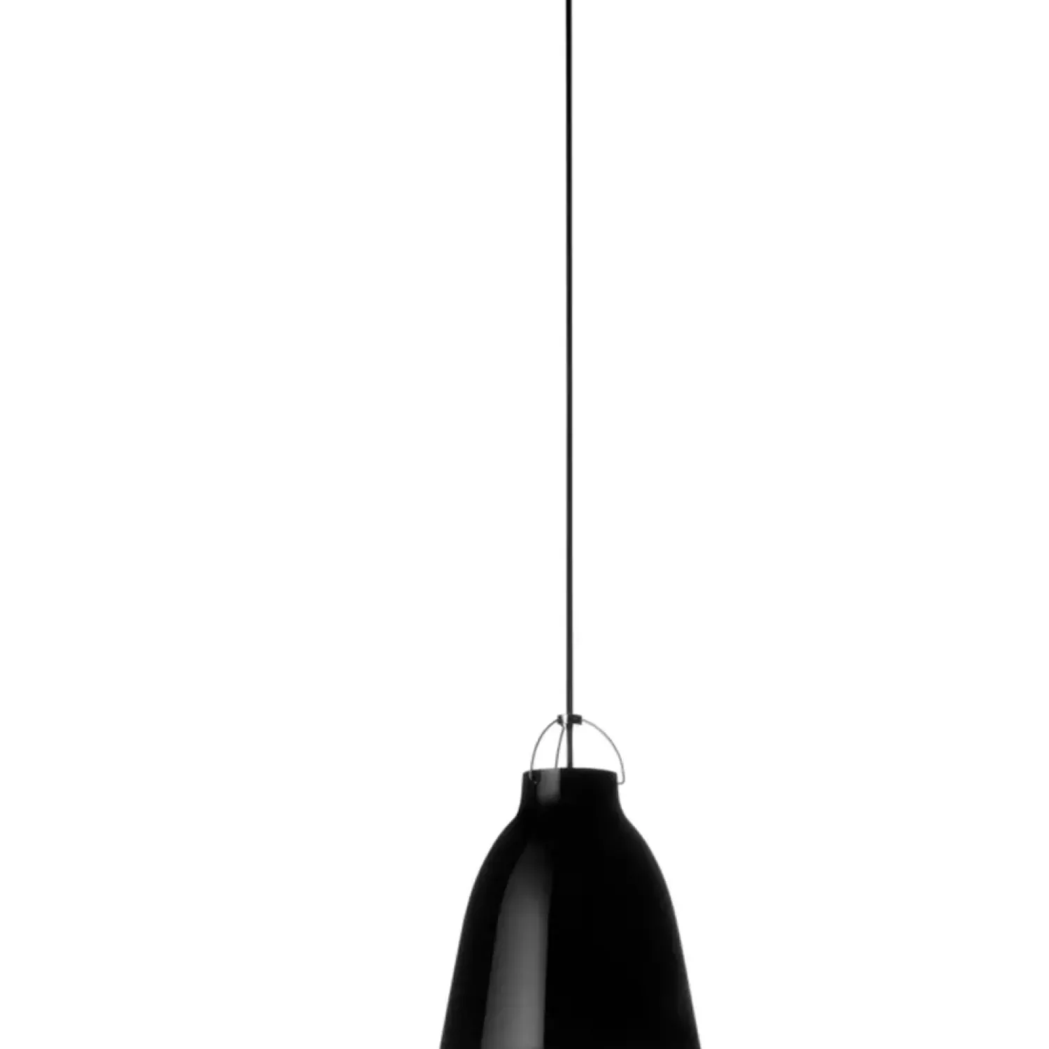 Outlet Fritz Hansen - Loftlampe - Caravaggio - Sort/Sort - P2 Medium - Sort ledning 3m