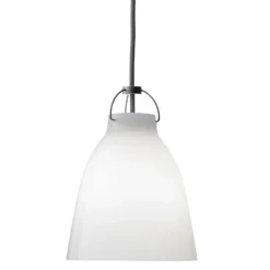 New Fritz Hansen - Loftlampe - Caravaggio Opal - P1 Small - Silver ledning 3m