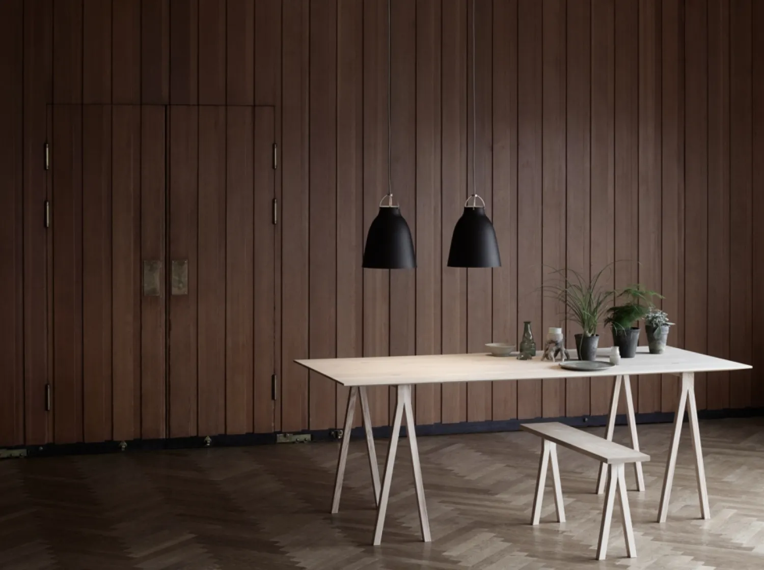 Outlet Fritz Hansen - Loftlampe - Caravaggio™ Matt - Sort - P2 Medium