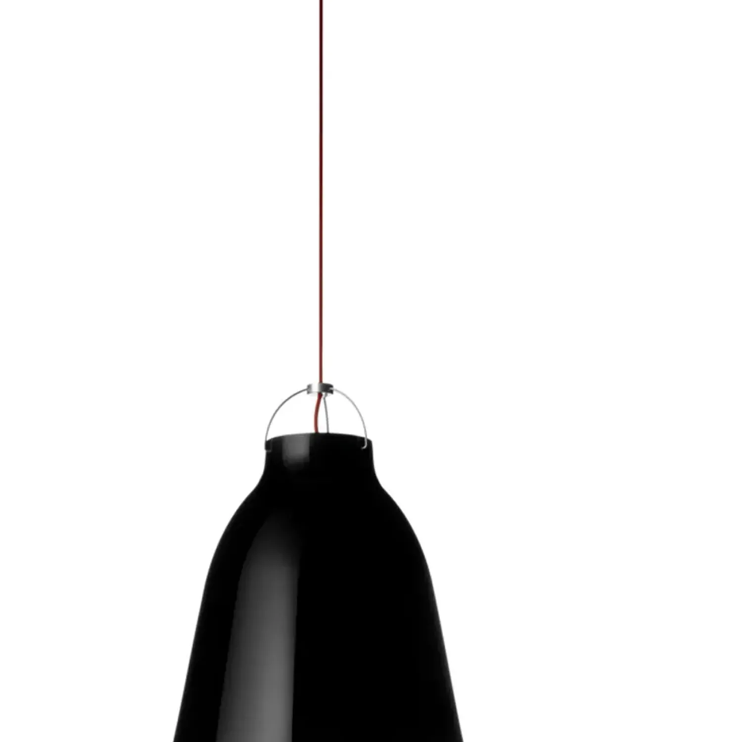 Sale Fritz Hansen - Loftlampe - Caravaggio - Sort - P3 Large - Rød ledning 6m