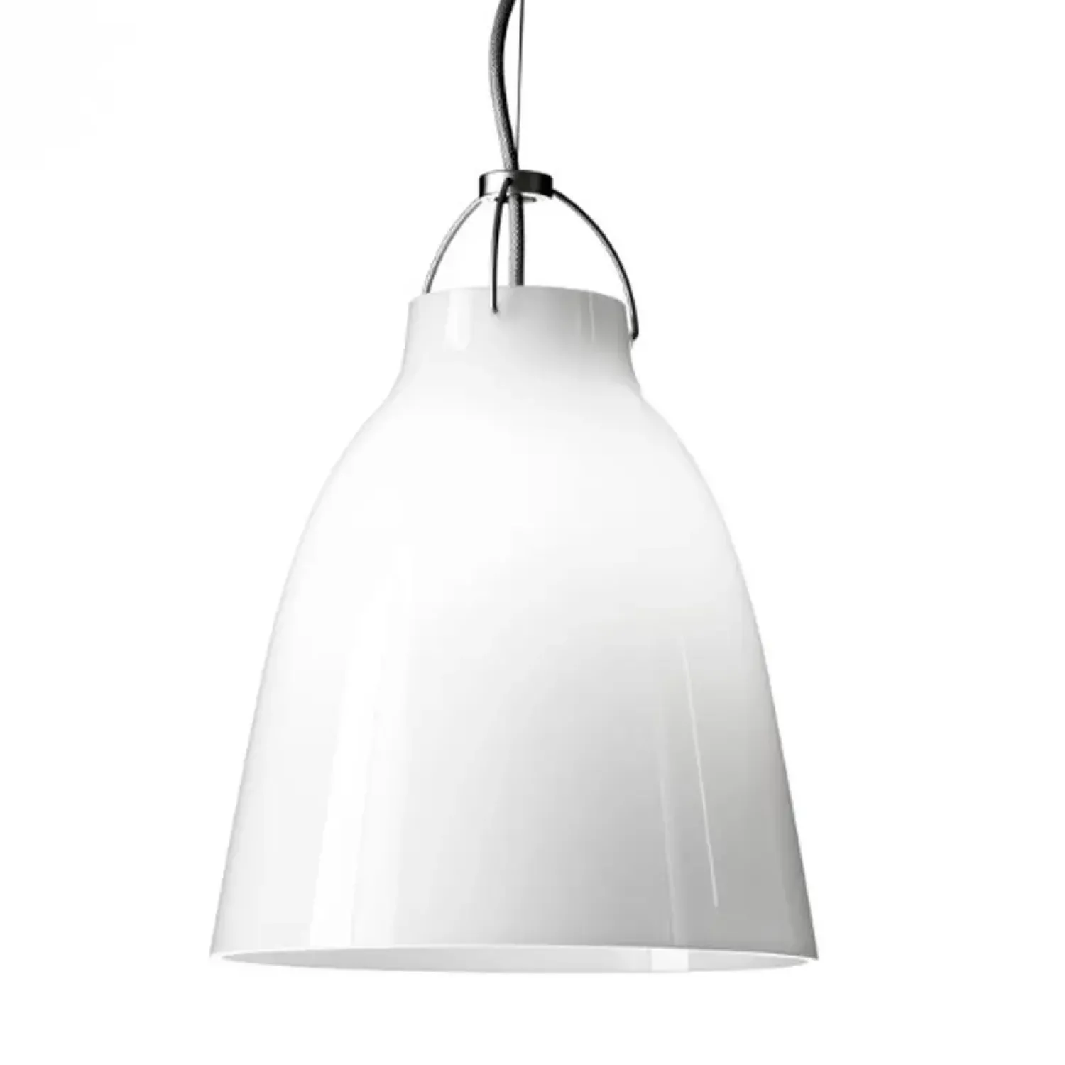 Outlet Fritz Hansen - Loftlampe - Caravaggio Opal - P2 Medium - Silver ledning 3m