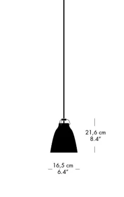Clearance Fritz Hansen - Loftlampe - Caravaggio™ Matt - Sort - P1 Small