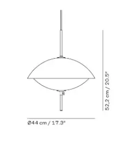 Hot Fritz Hansen - Loftlampe - Clam - Opal/Messing - Ø44