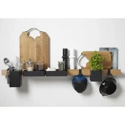Best Gejst hylde - Flex rail køkkenhylde - Eg/sort - 60 cm