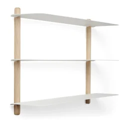 Gejst - NIVO A væghylde - Hvid - Lys Eg - 42 x 64 cm