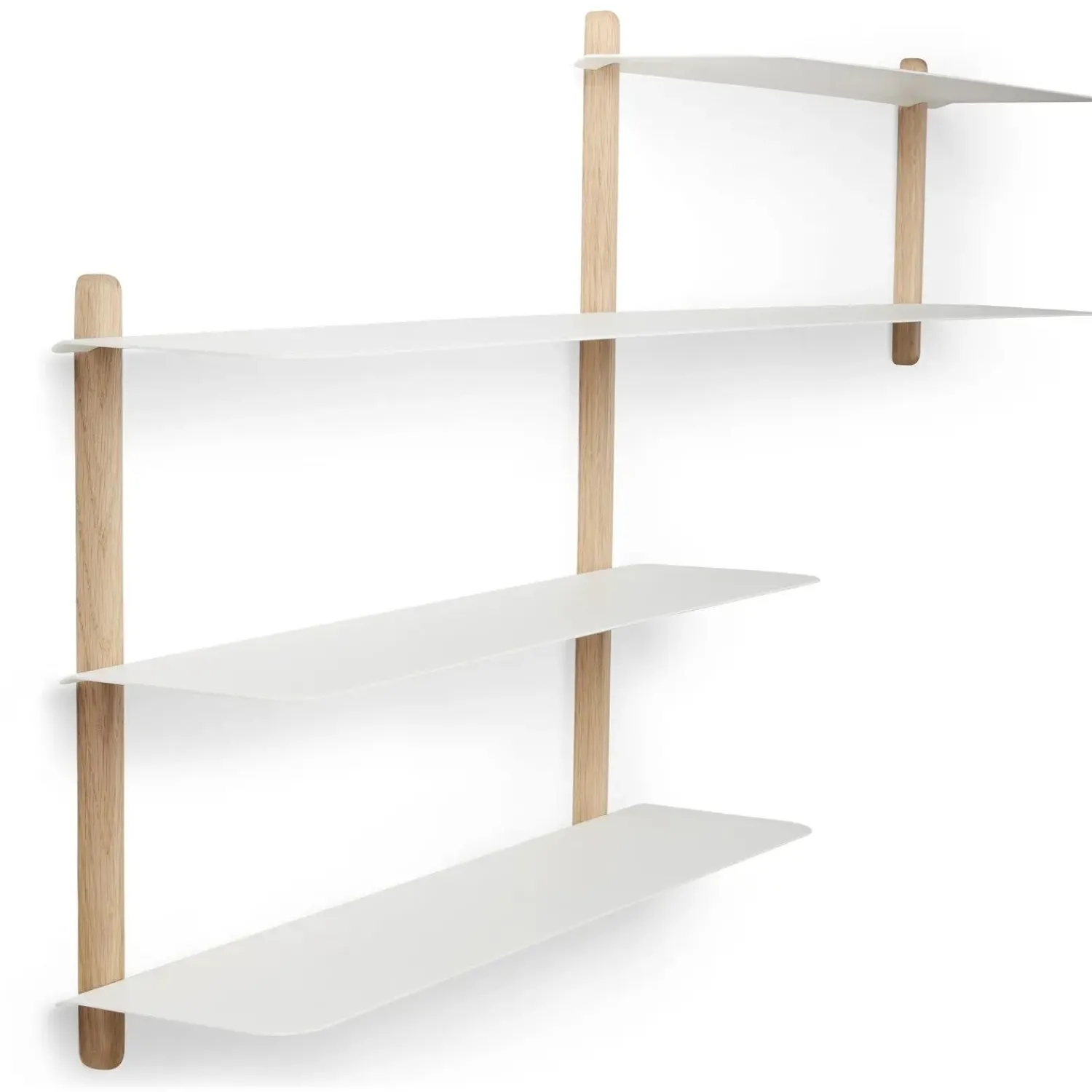 Online Gejst - NIVO B væghylde - Hvid - Lys Eg - 59x118x15 cm