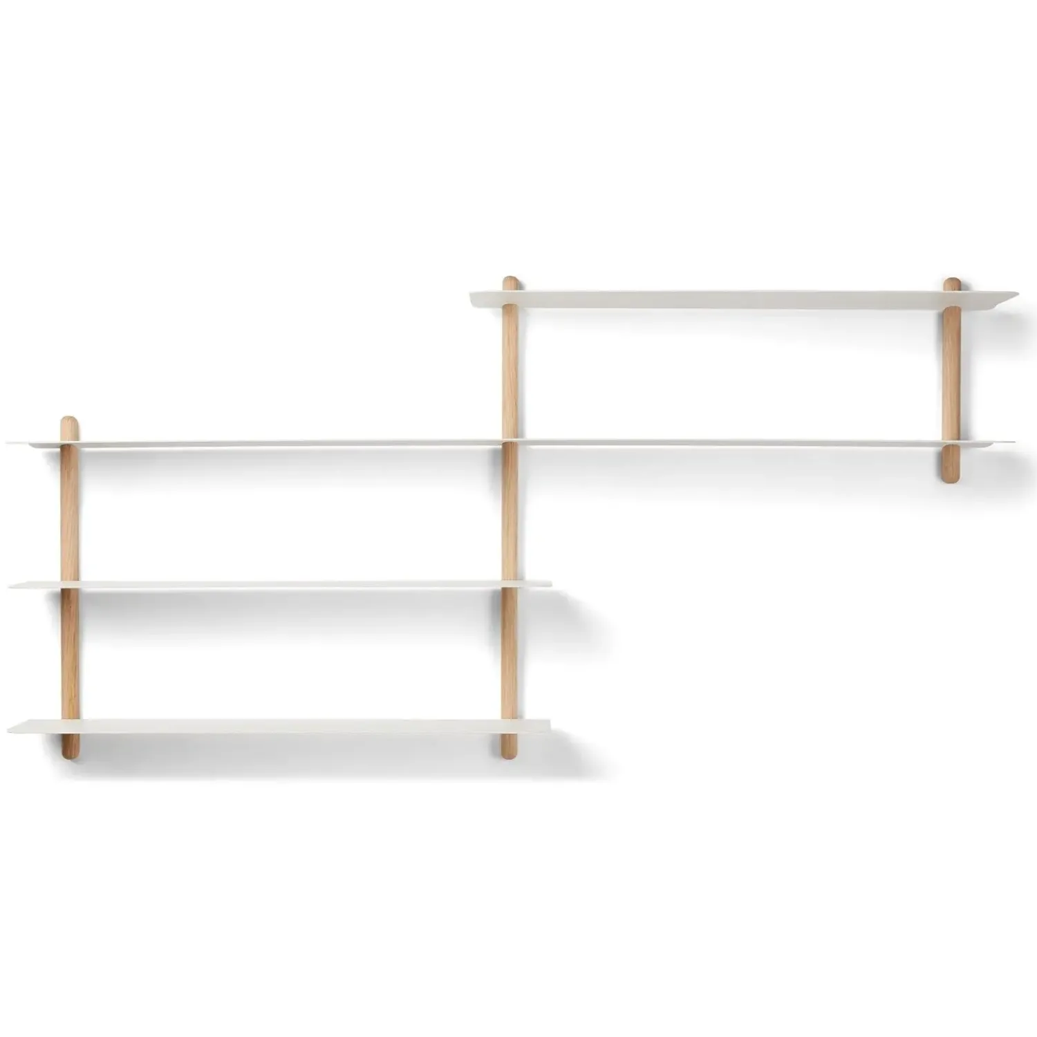 Online Gejst - NIVO B væghylde - Hvid - Lys Eg - 59x118x15 cm