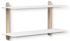 Clearance Gejst - NIVO F væghylde - Large - Lys eg/Hvid