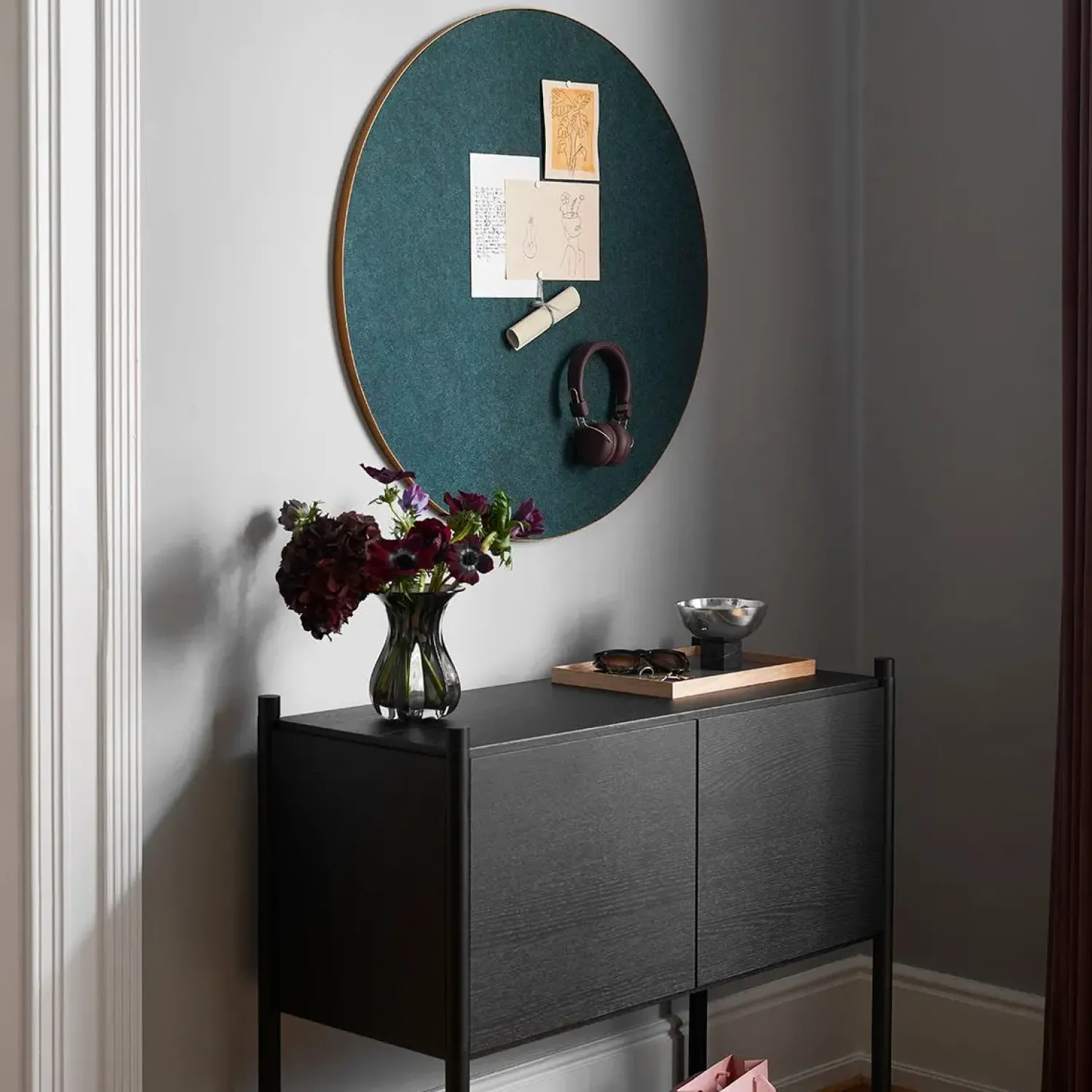 Discount Gejst - Opslagstavle - Retell - Grøn og Messing kant - ø80 cm