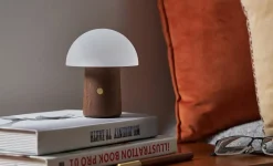 Discount Gingko - Alice Mushroom Lamp - Mini - Valnød - 13x10 cm