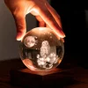 Clearance Gingko - Amber Crystal Light Bordlampe - 3D The Owl Moon