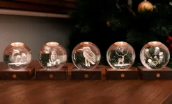 Clearance Gingko - Amber Crystal Light Bordlampe - 3D The Owl Moon