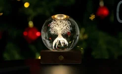 Best Gingko - Amber Crystal Light Bordlampe - 3D Tree of Life