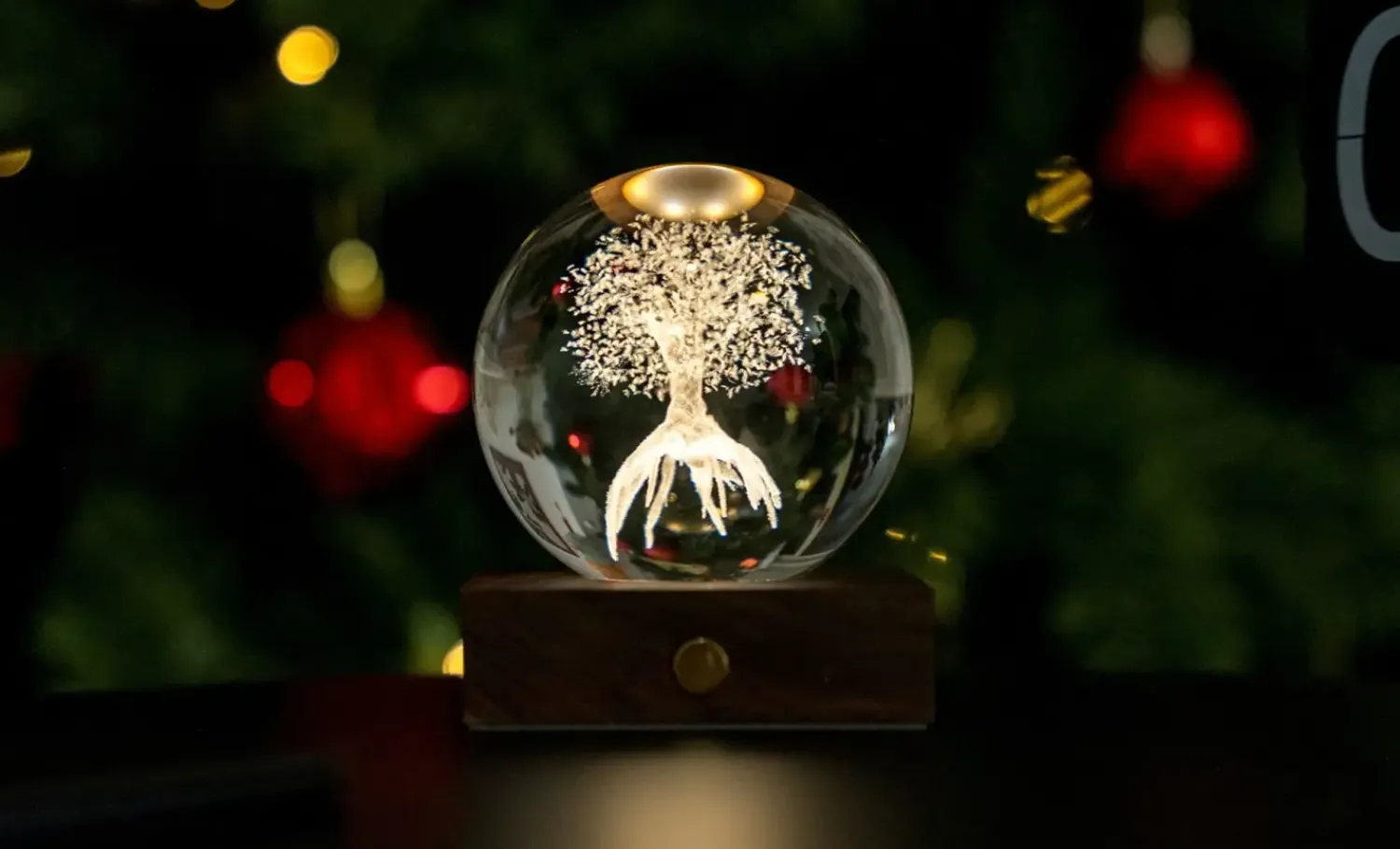 Best Gingko - Amber Crystal Light Bordlampe - 3D Tree of Life
