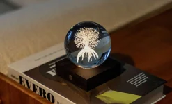 Best Gingko - Amber Crystal Light Bordlampe - 3D Tree of Life