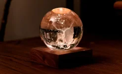 Discount Gingko - Amber Crystal Light Bordlampe - 3D Laser stag