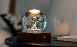 Discount Gingko - Amber Crystal Light Bordlampe - 3D Laser stag