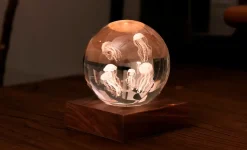 Discount Gingko - Amber Crystal Light Bordlampe - 3D Jelly Fish
