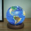 Gingko - Atlas Globe Lamp - Darkblue Mini Walnut base