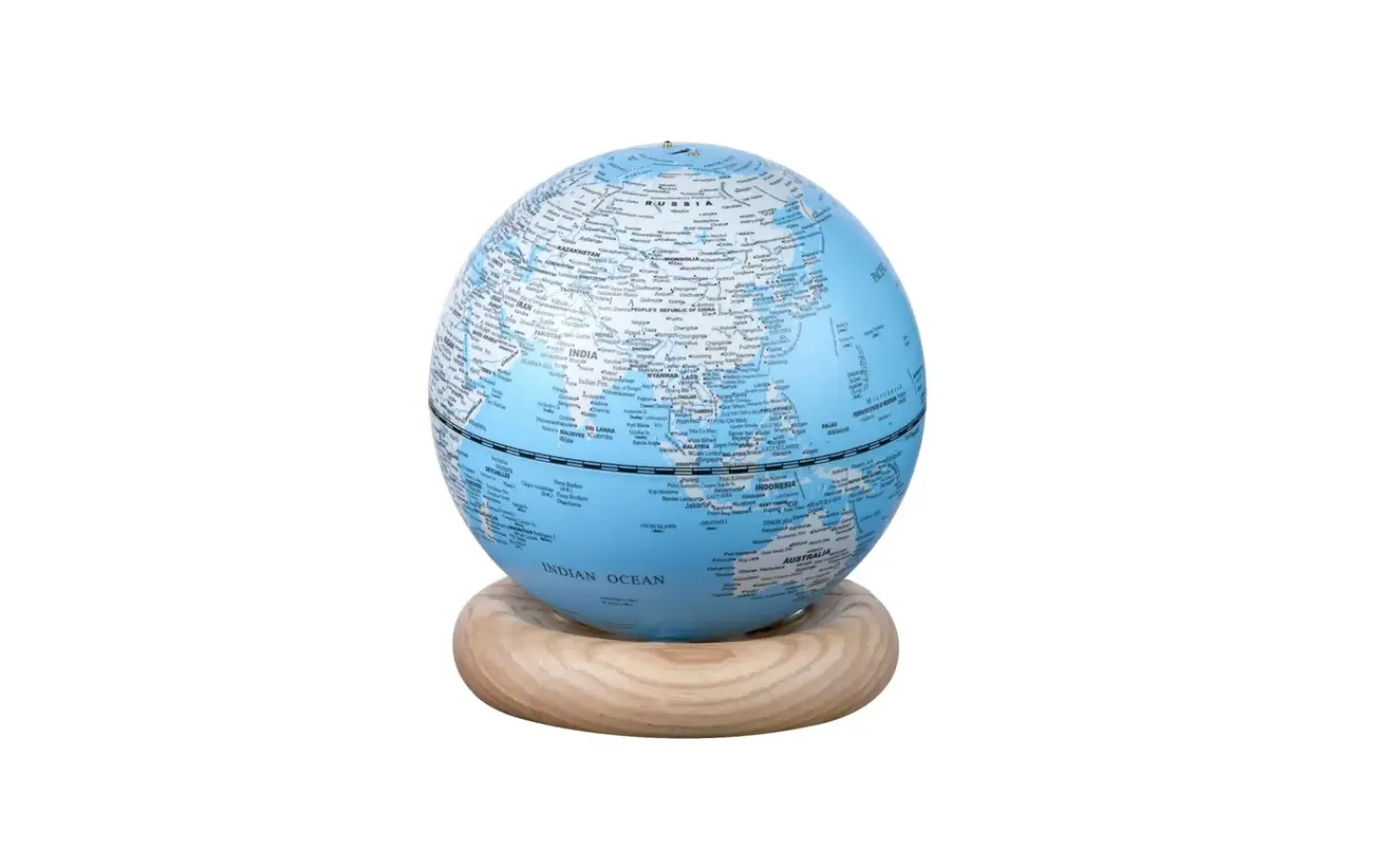 Gingko - Atlas Globe Lamp - Lightblue Mini White Ash base