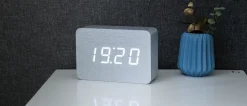 Discount Gingko - Brick Click Clock Aluminium / White LED