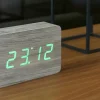 Best Gingko - Brick Click Clock Ash / Green LED