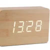 Clearance Gingko - Brick Click Clock Beech White LED