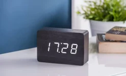 Outlet Gingko - Brick Click Clock Black / White LED