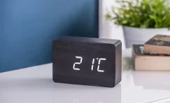 Outlet Gingko - Brick Click Clock Black / White LED